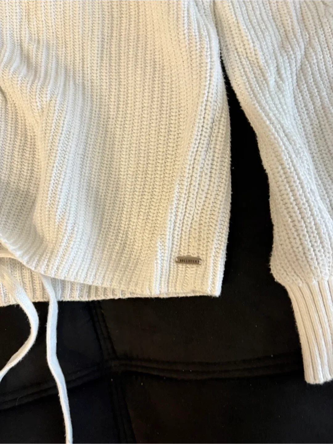 Hollister White Knit Cinched Sweater image indicator(5)