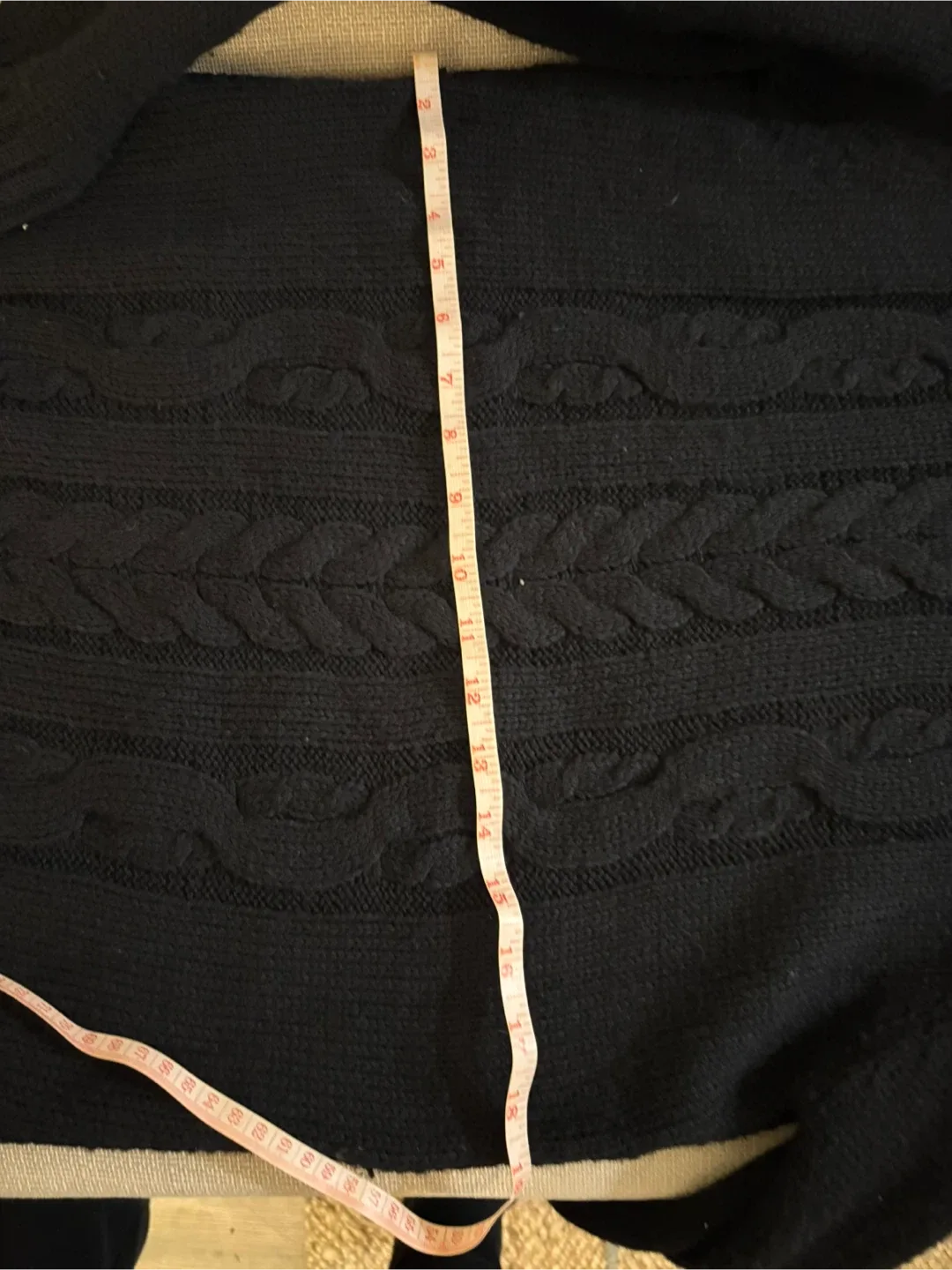 Black Cable Knit Cardigan - Size Small image indicator(3)