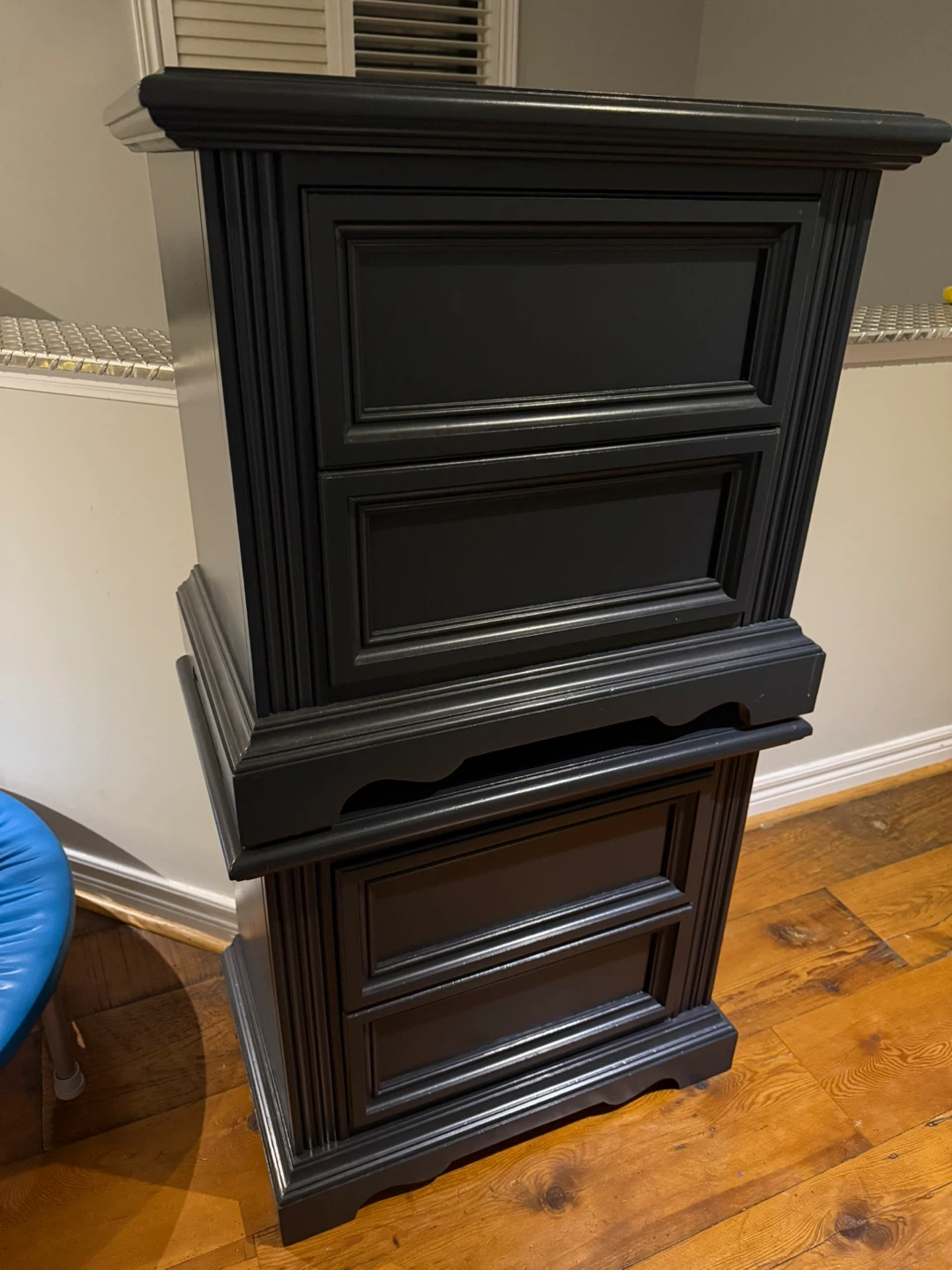 Blue Wood Dresser & Nightstand Set
