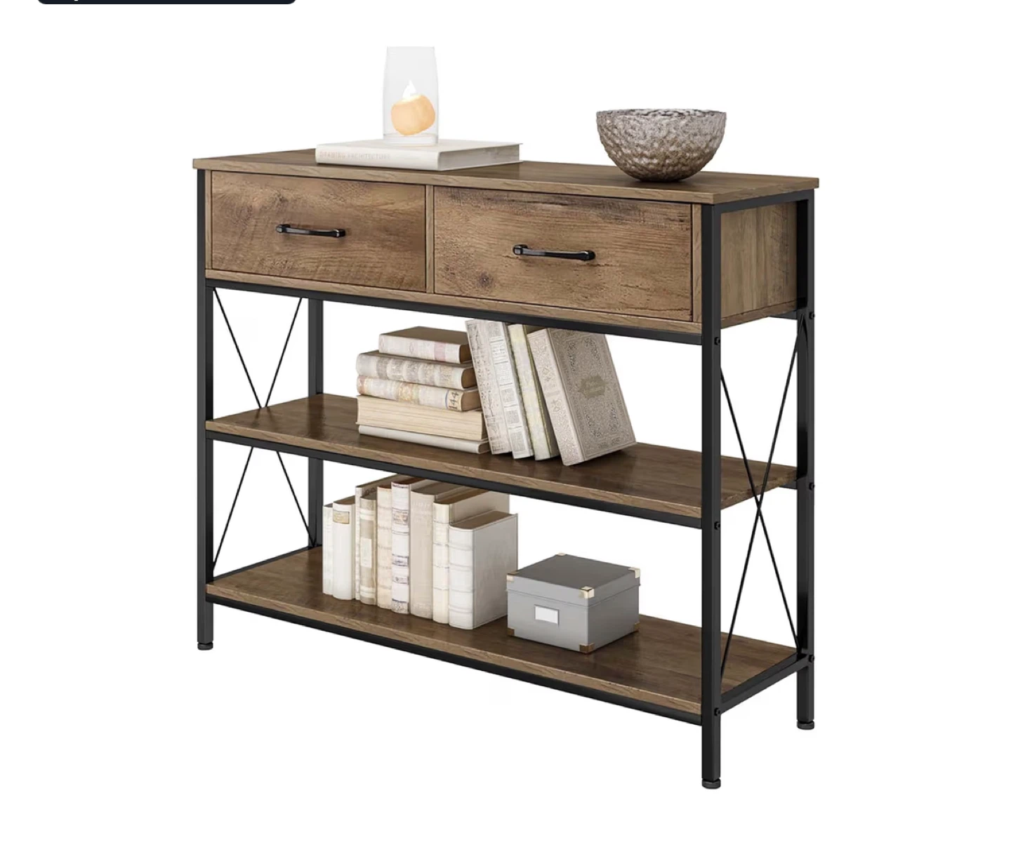 Console Table with Drawers & Shelves, 39.4 in - photo 3