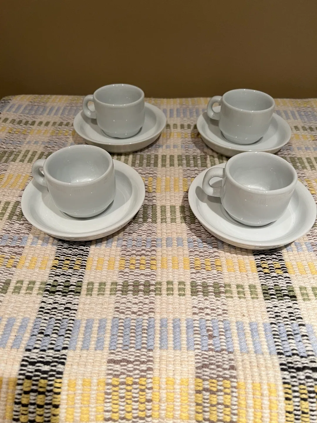 White Espresso Cups & Saucers (Set of 4) thumbnail