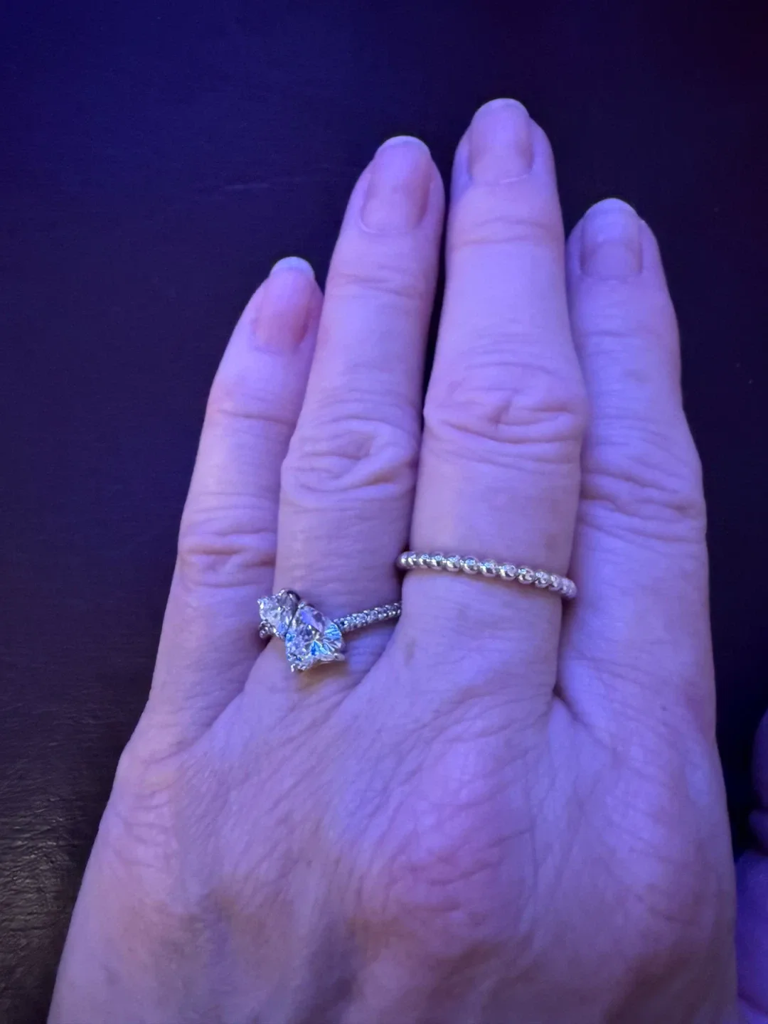 Pandora Double Heart Sparkling Ring image indicator(3)