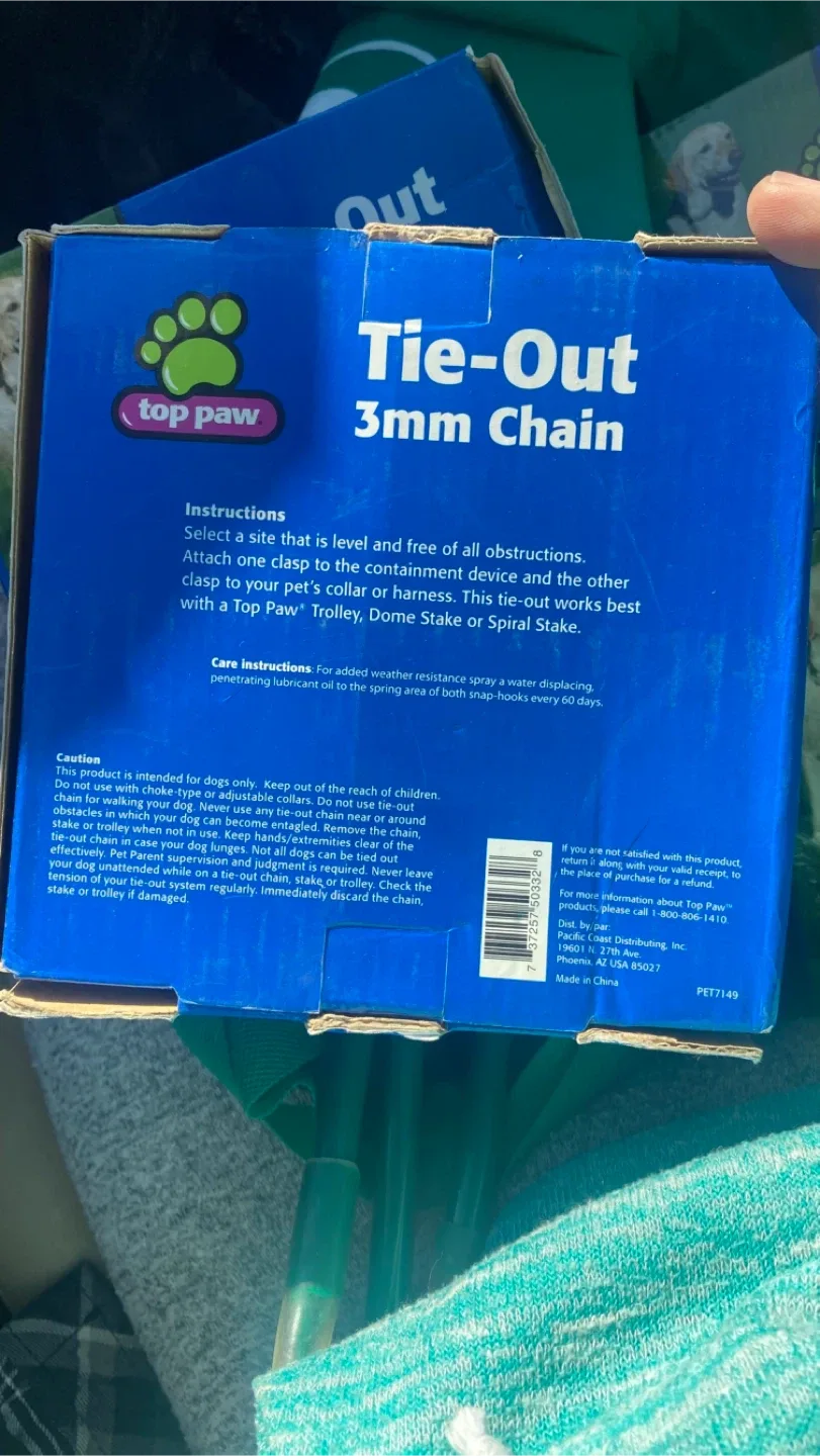 Top Paw Tie-Out 3mm Chain for Dogs