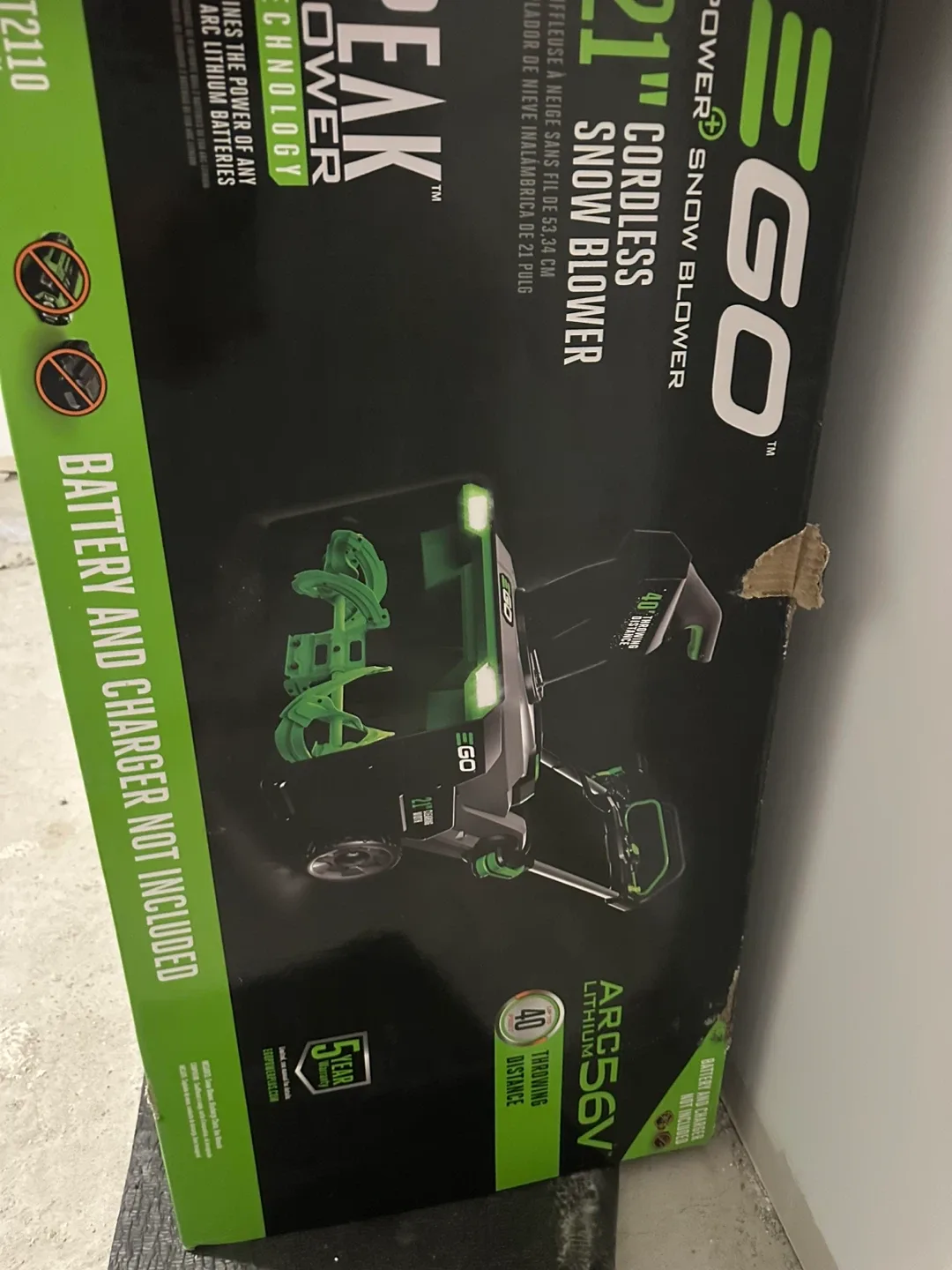 EGO 21" Cordless Snow Blower - Like New! image indicator(2)