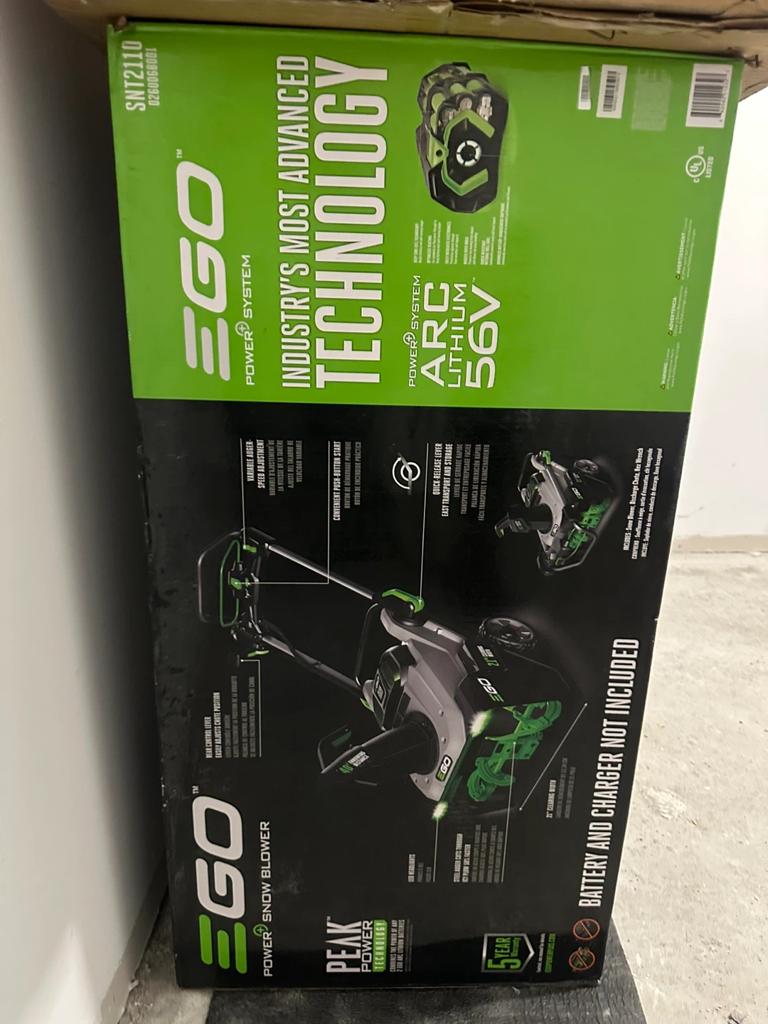 EGO 21" Cordless Snow Blower - Like New!