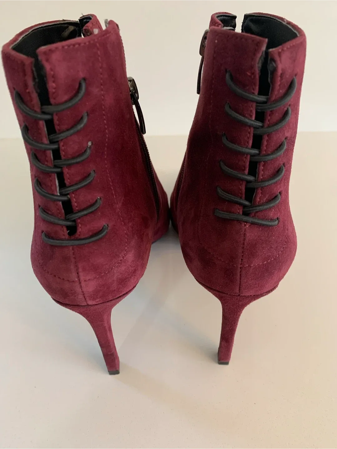Kendall and Kylie Burgundy Suede Lace-Up Booties, Size 8.5 image indicator(4)
