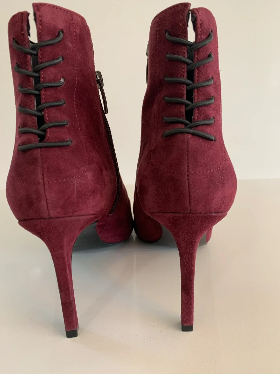 Kendall and Kylie Burgundy Suede Lace-Up Booties, Size 8.5 image indicator(6)