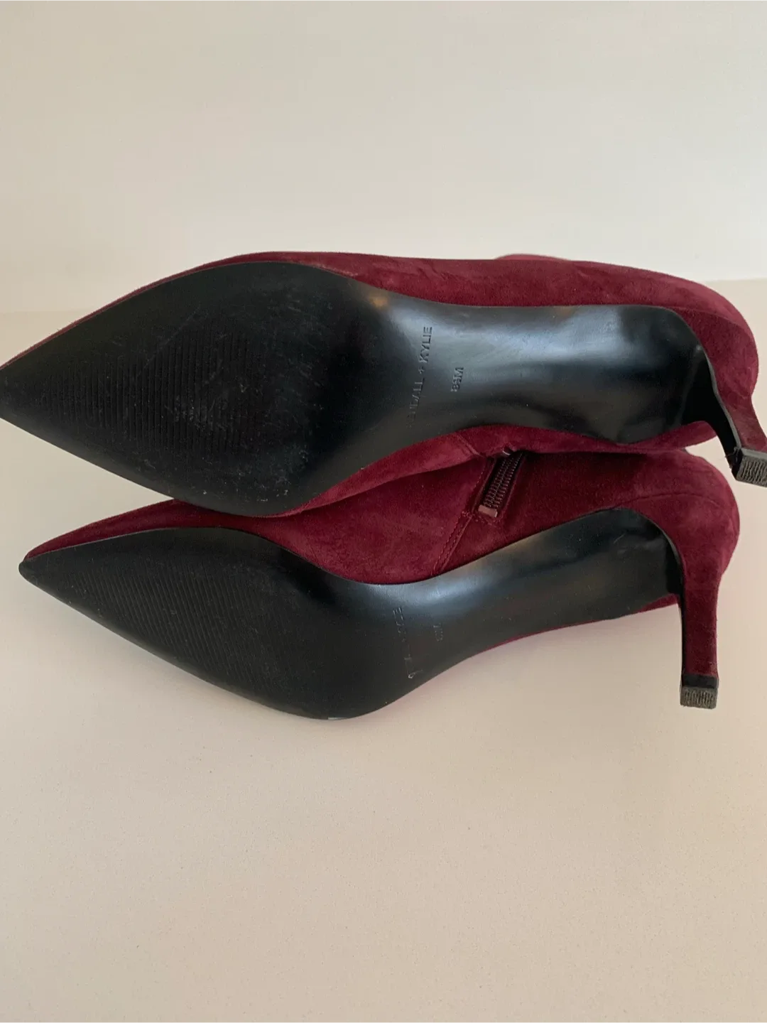 Kendall and Kylie Burgundy Suede Lace-Up Booties, Size 8.5 image indicator(5)