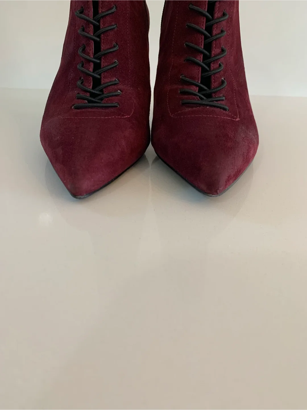 Kendall and Kylie Burgundy Suede Lace-Up Booties, Size 8.5 image indicator(7)