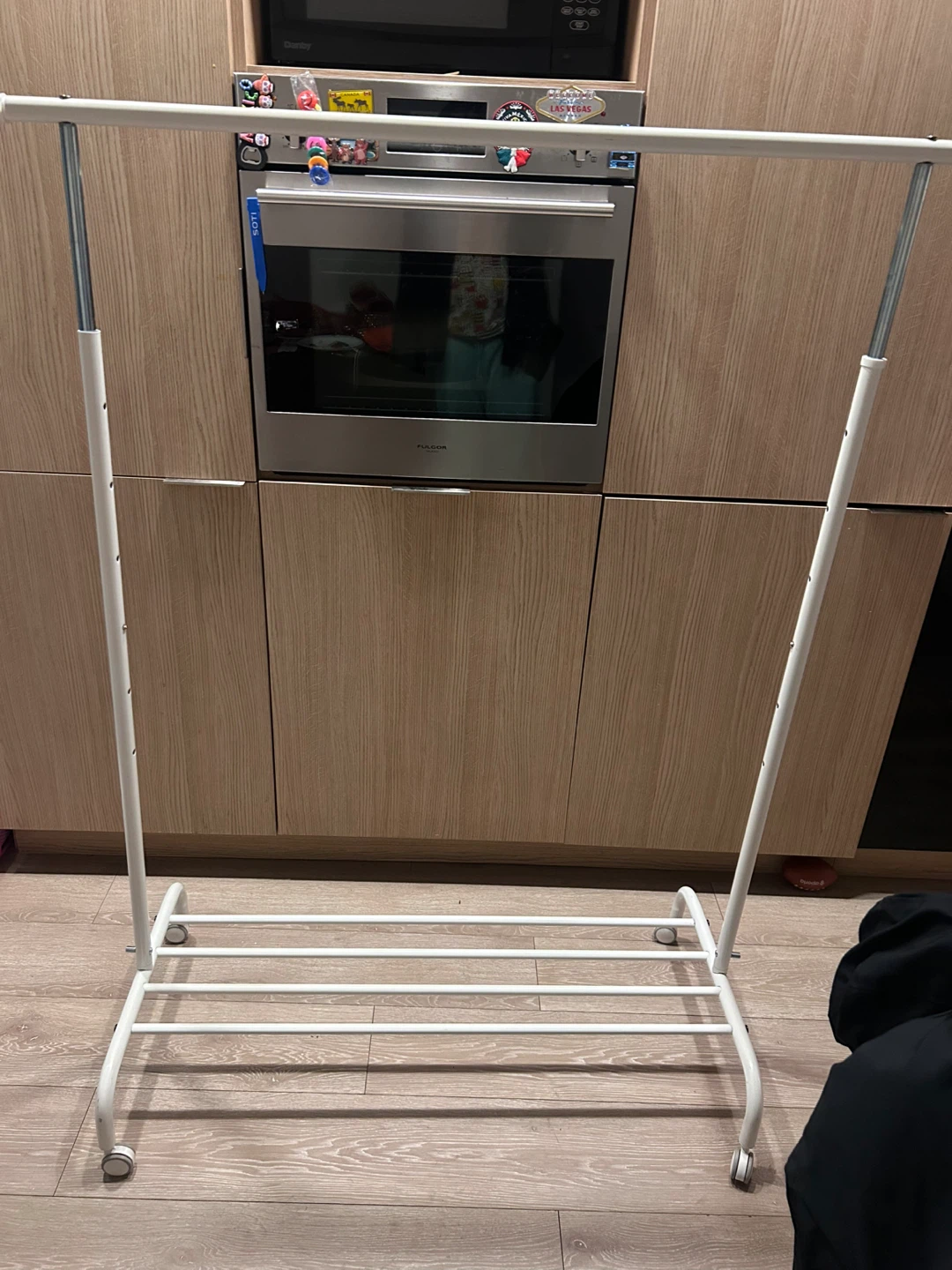 IKEA Clothes height adjustable Rack with wheels- White - photo 3