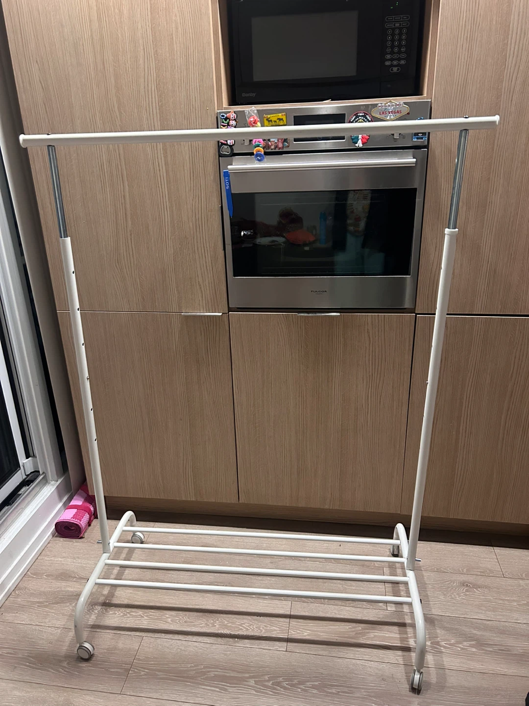 IKEA Clothes height adjustable Rack with wheels- White - photo 4