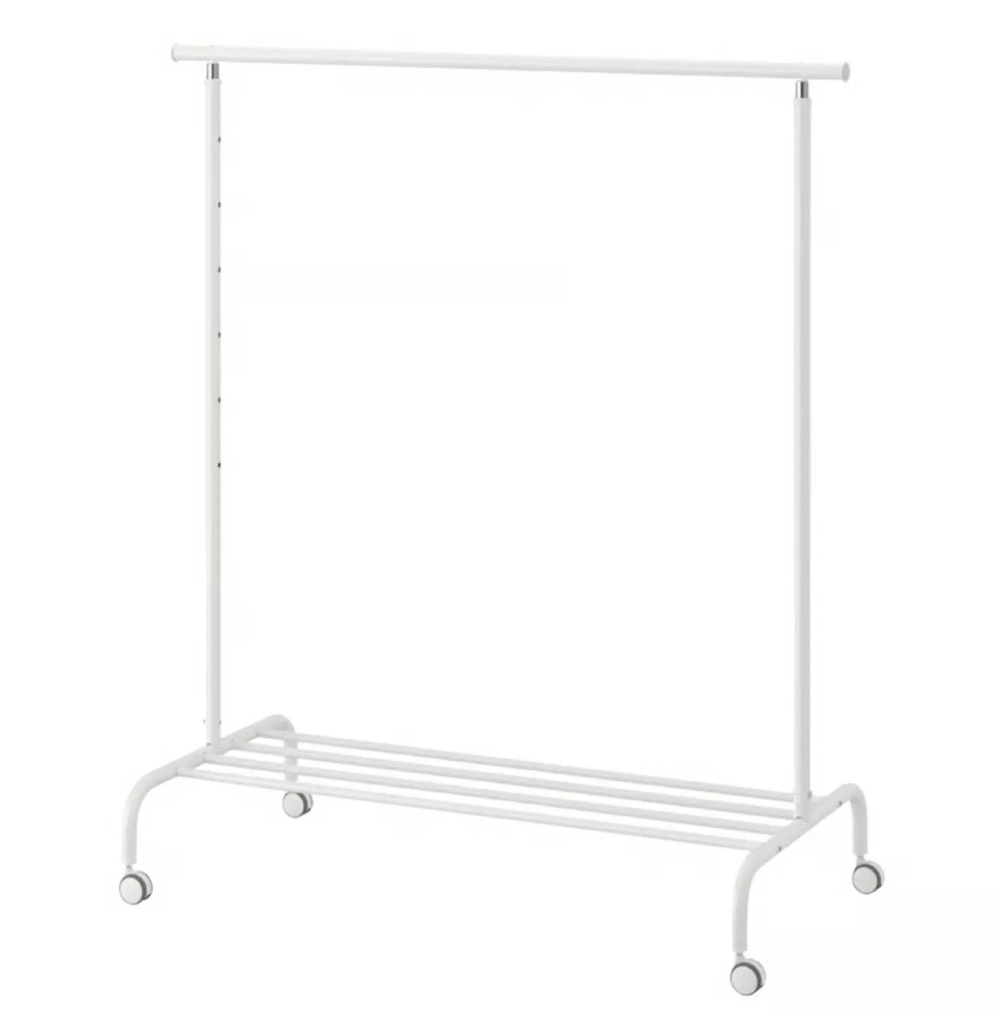 IKEA Clothes height adjustable Rack with wheels- White