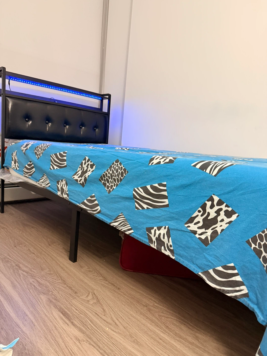 Single Bed Frame with LED Headboard