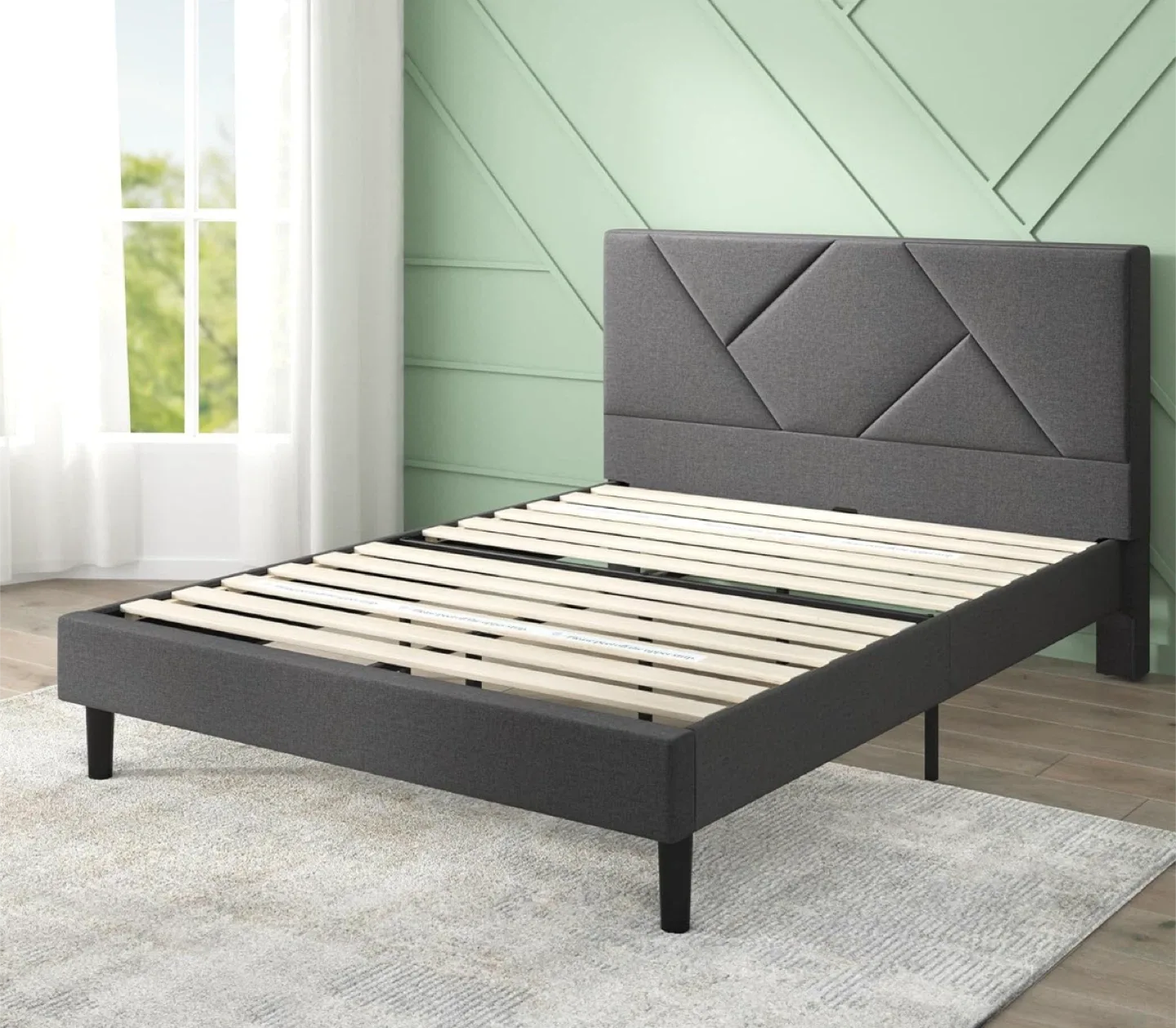 Queen size Upholstered Bed Frame - Grey image indicator(6)