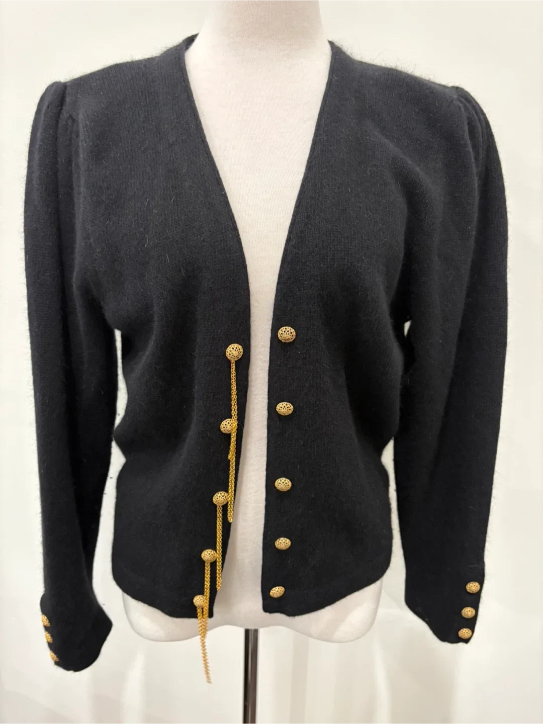 L'ULTIMA Designer Vintage Collection Black Cardigan Size M thumbnail