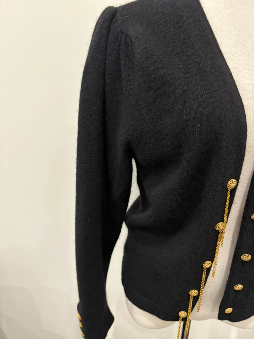 L'ULTIMA Designer Vintage Collection Black Cardigan Size M image indicator(10)