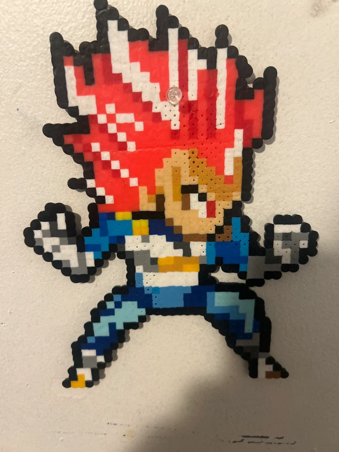 Vegeta Super Saiyan God Perler Bead Art thumbnail
