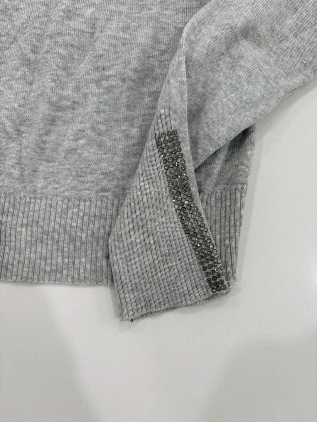 Grey Embellished Off-Shoulder Sweater - S/M image indicator(4)