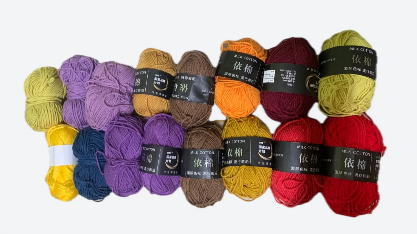 Milk Cotton Yarn Bundle - Assorted Colours thumbnail