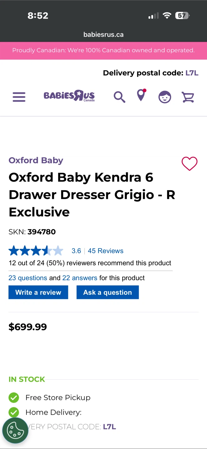 Oxford Baby Kendra 6-Drawer Dresser - Grigio - photo 3