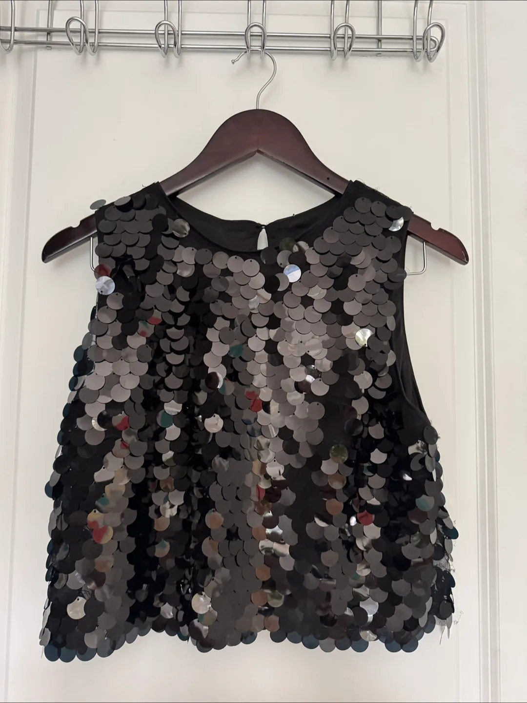 Rachel Zoe Black Sequin Mini Skirt and Tanktop Set- Size M image indicator(2)