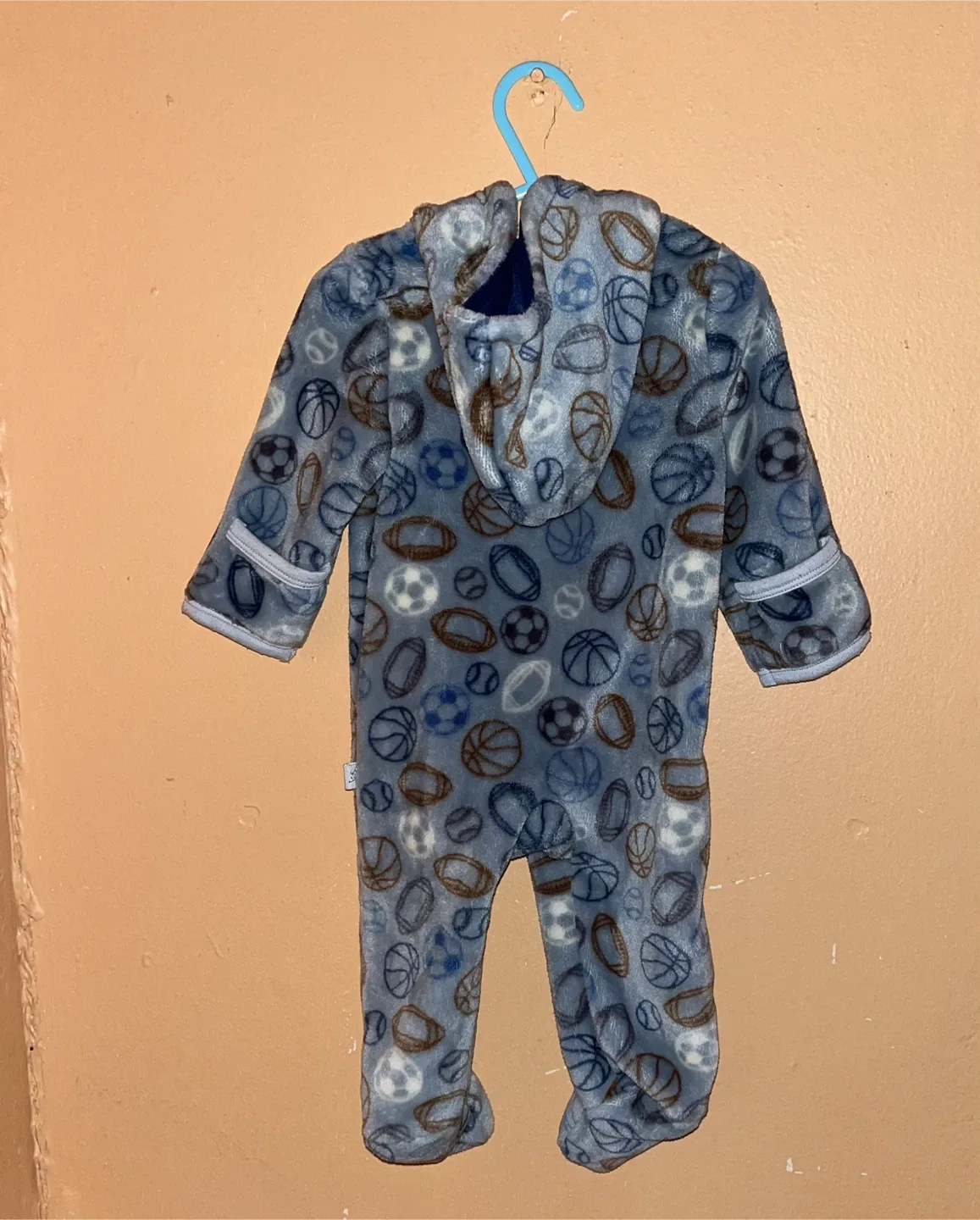 Baby Sports Print Fleece Jumpsuit image indicator(2)
