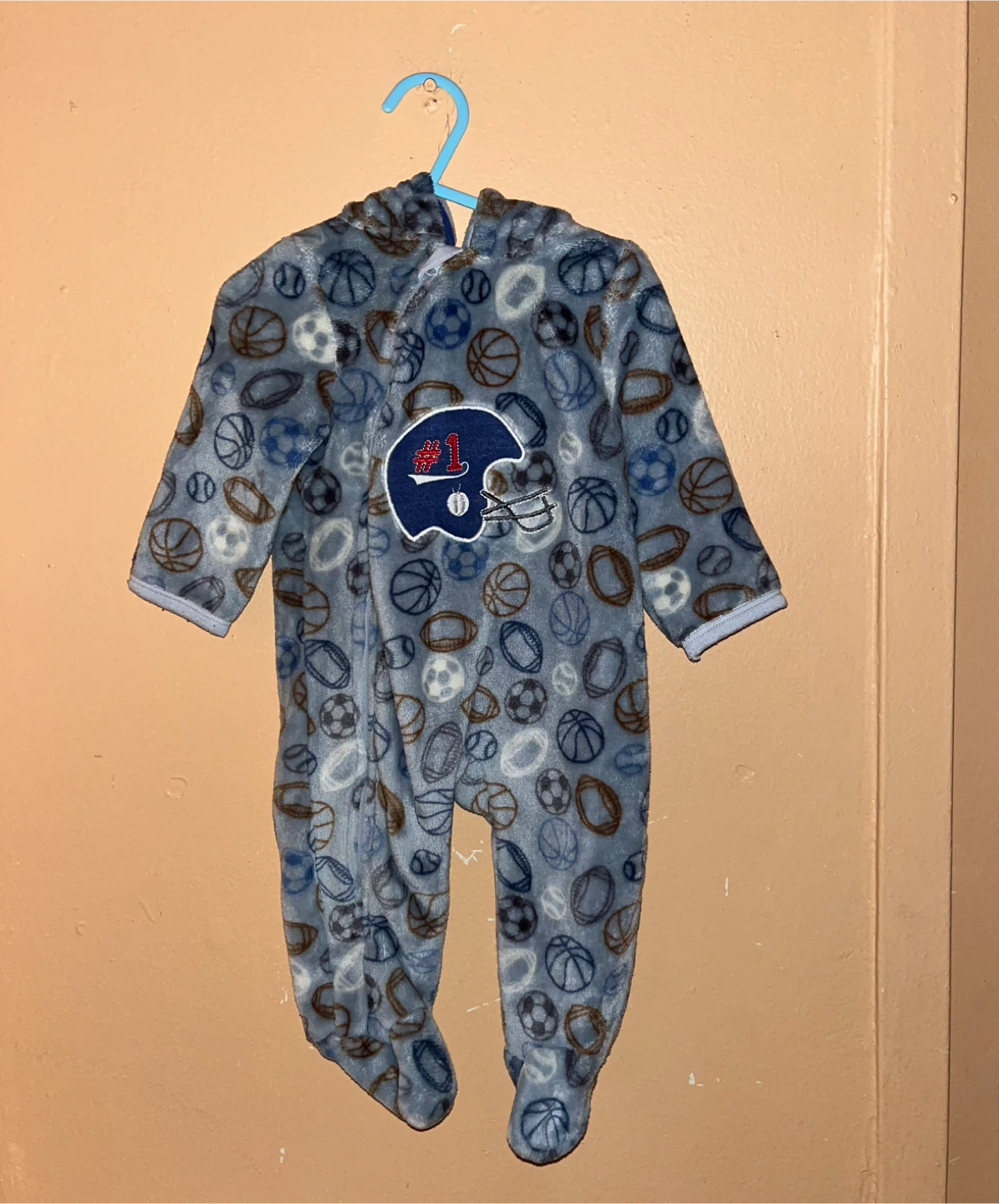 Baby Sports Print Fleece Jumpsuit