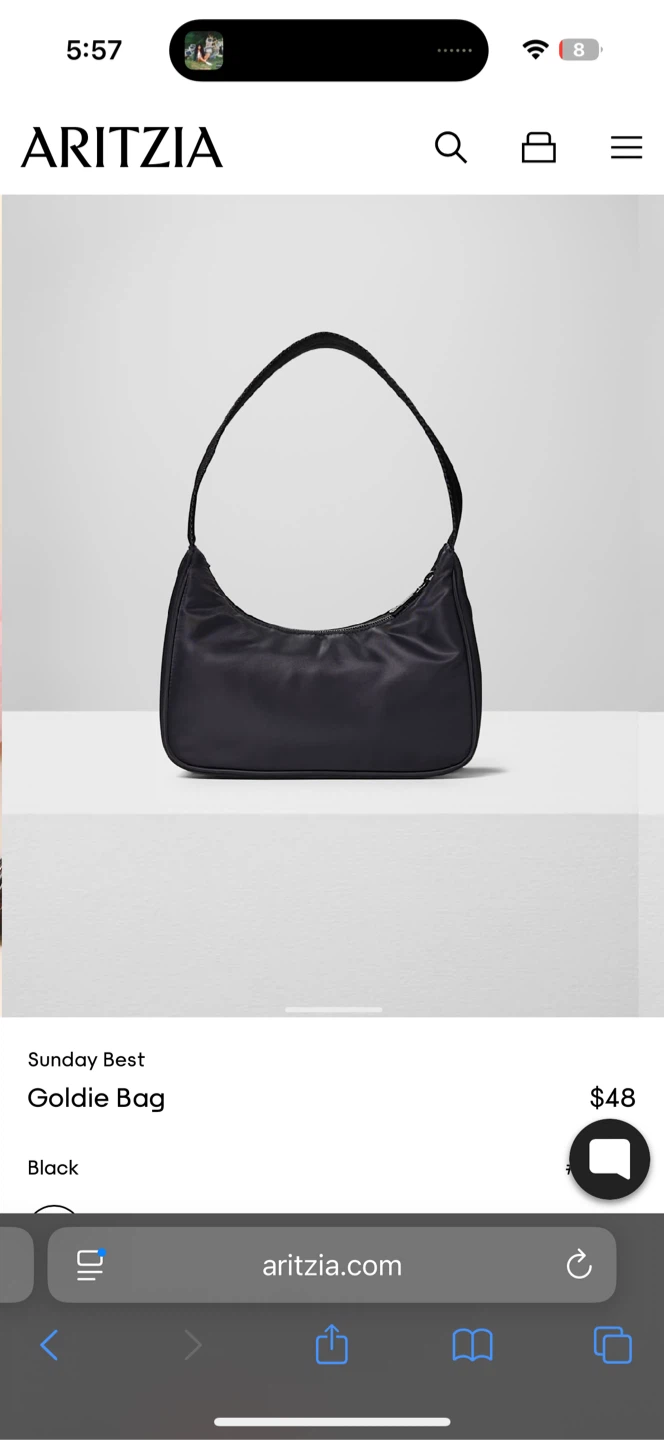 Aritzia Sunday Best Goldie Bag - Black - photo 4