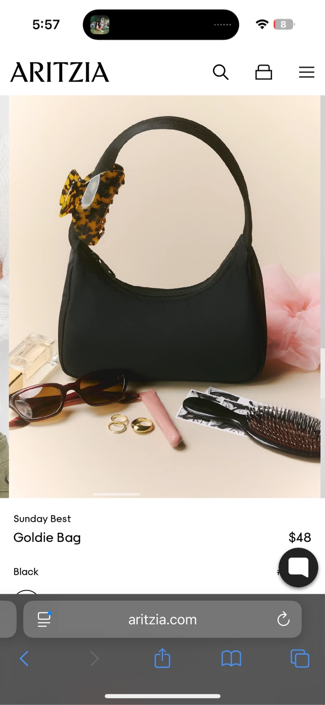 Aritzia Sunday Best Goldie Bag - Black - photo 5