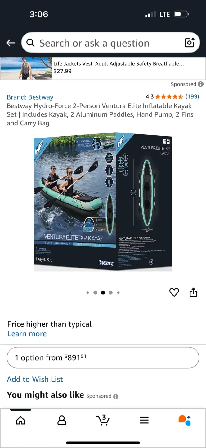 Bestway Hydro-Force Ventura Elite X2 Inflatable Kayak image indicator(2)