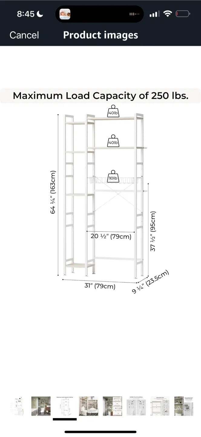 White Bathroom Over-the-Toilet Space Saver image indicator(2)