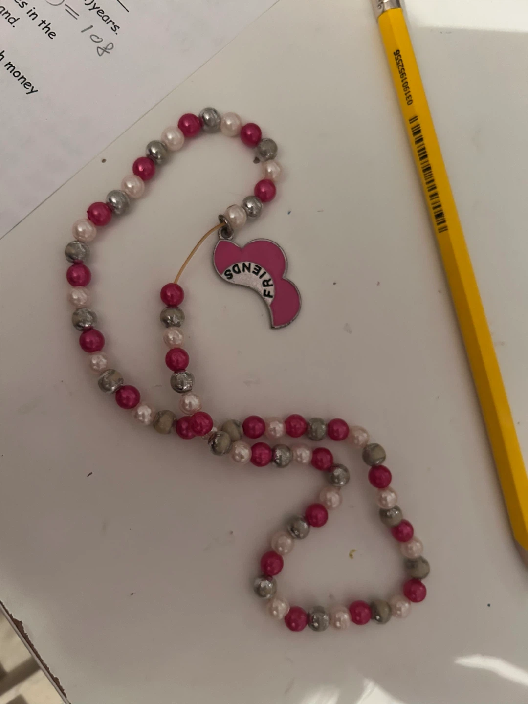 Beaded Necklace with Friends Charm