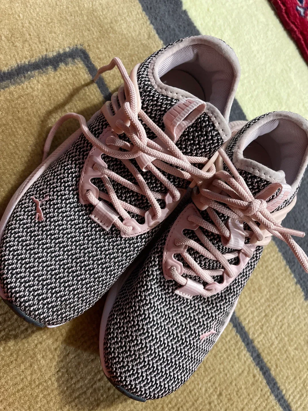 Puma Girl's Size 5.5 Pink/Black Sneakers image indicator(4)