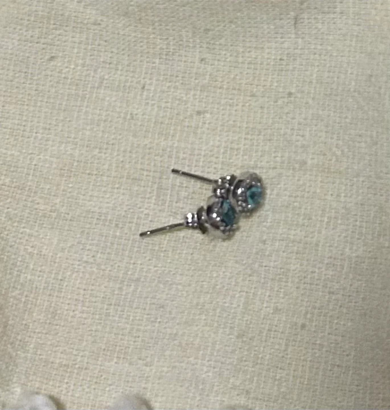 Stud Earrings -  Genuine Blue topaz with cz on 925 silver image indicator(2)