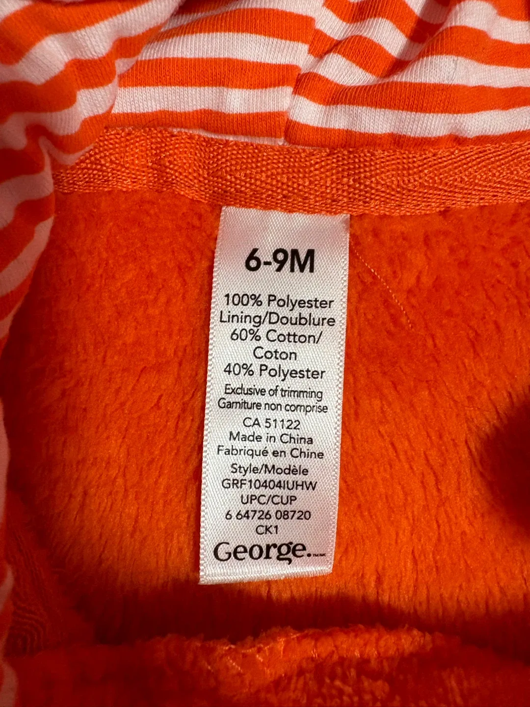 EUC George Pumpkin Costume - 6-9M image indicator(2)