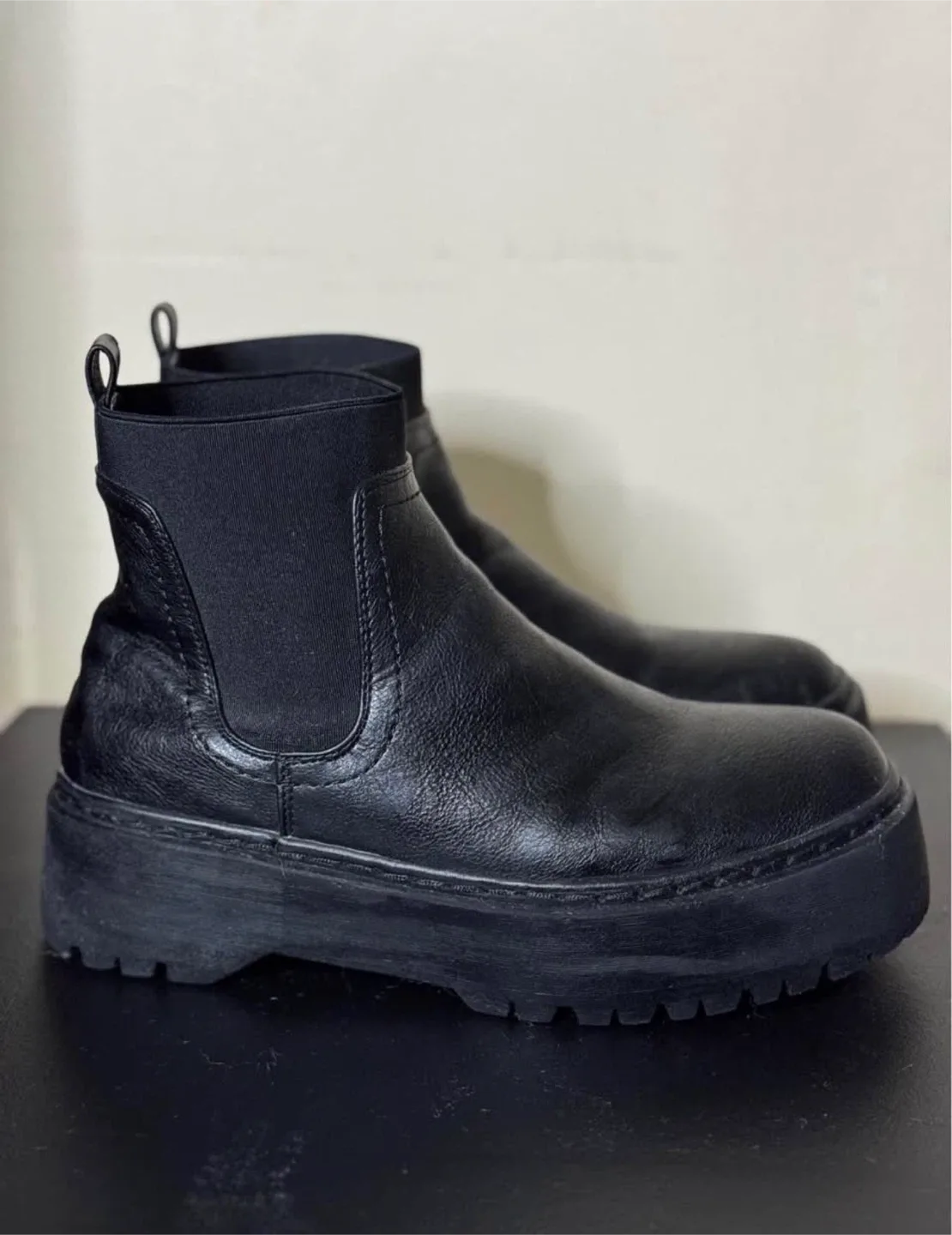 Call it Spring Black Platform Chelsea Boots image indicator(2)