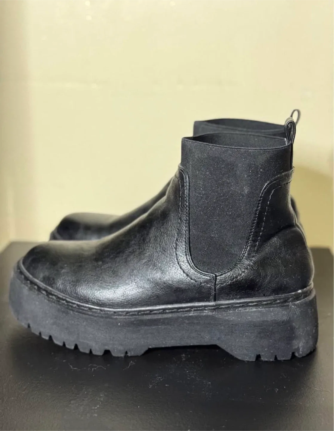 Call it Spring Black Platform Chelsea Boots image indicator(3)