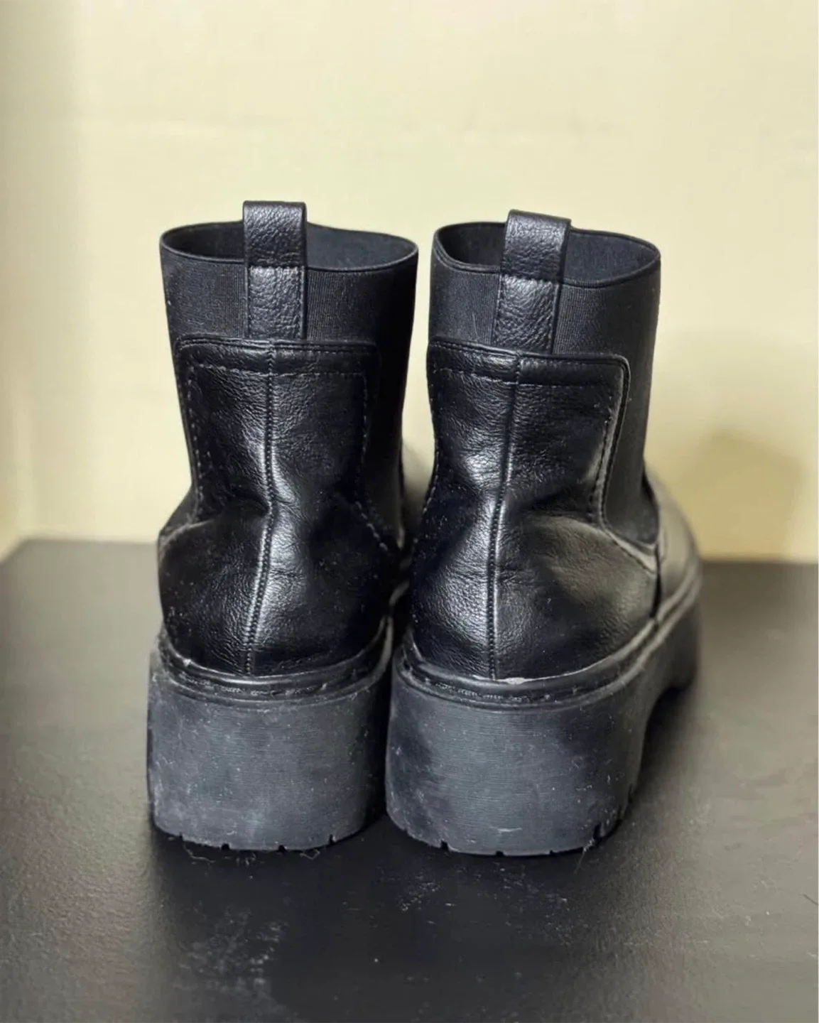 Call it Spring Black Platform Chelsea Boots image indicator(4)