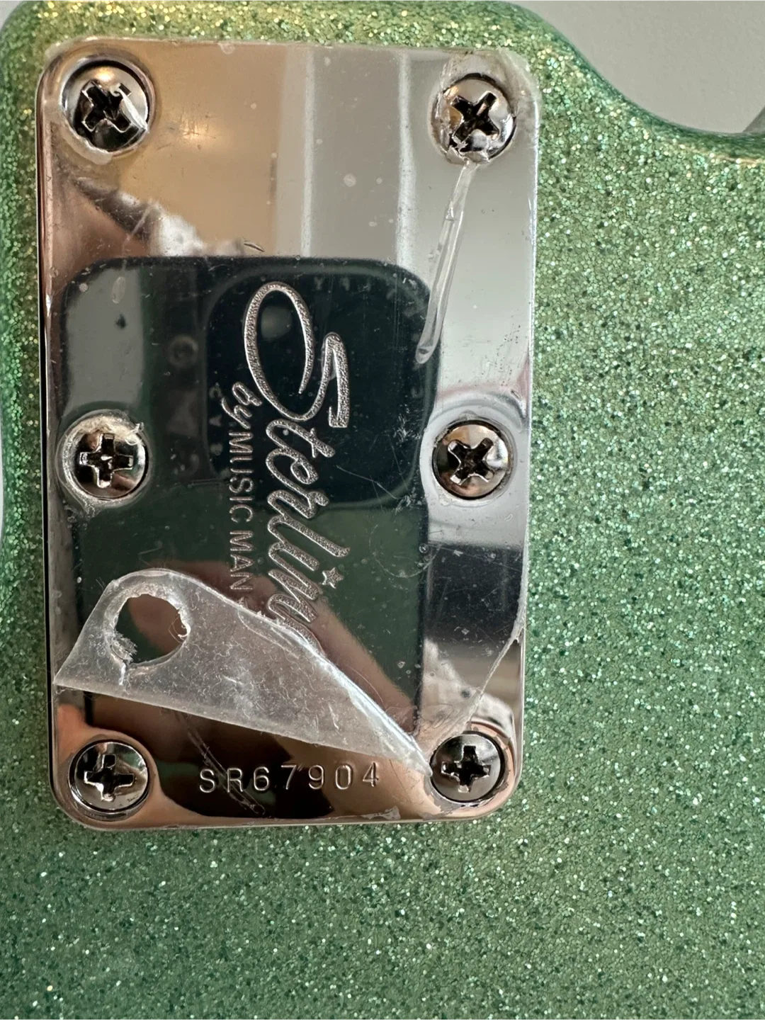 New Sterling by Music Man StingRay Bass Guitar - Green Sparkle image indicator(6)