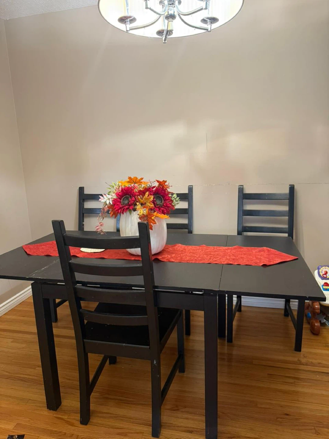 Black Dining Table with 4 Chairs