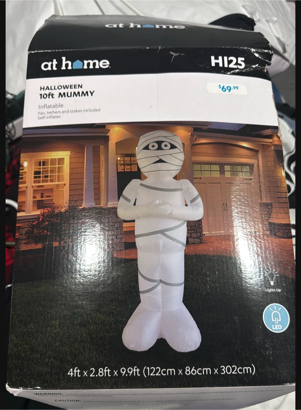 At Home 10ft Halloween Mummy Inflatable - New