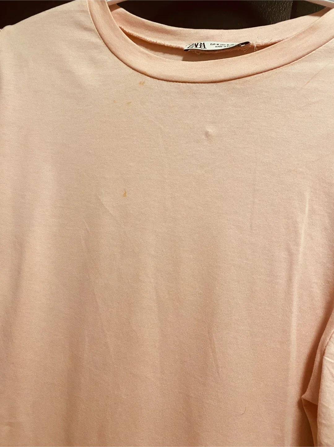 Zara Pink Puff Sleeve Top - Size M image indicator(5)