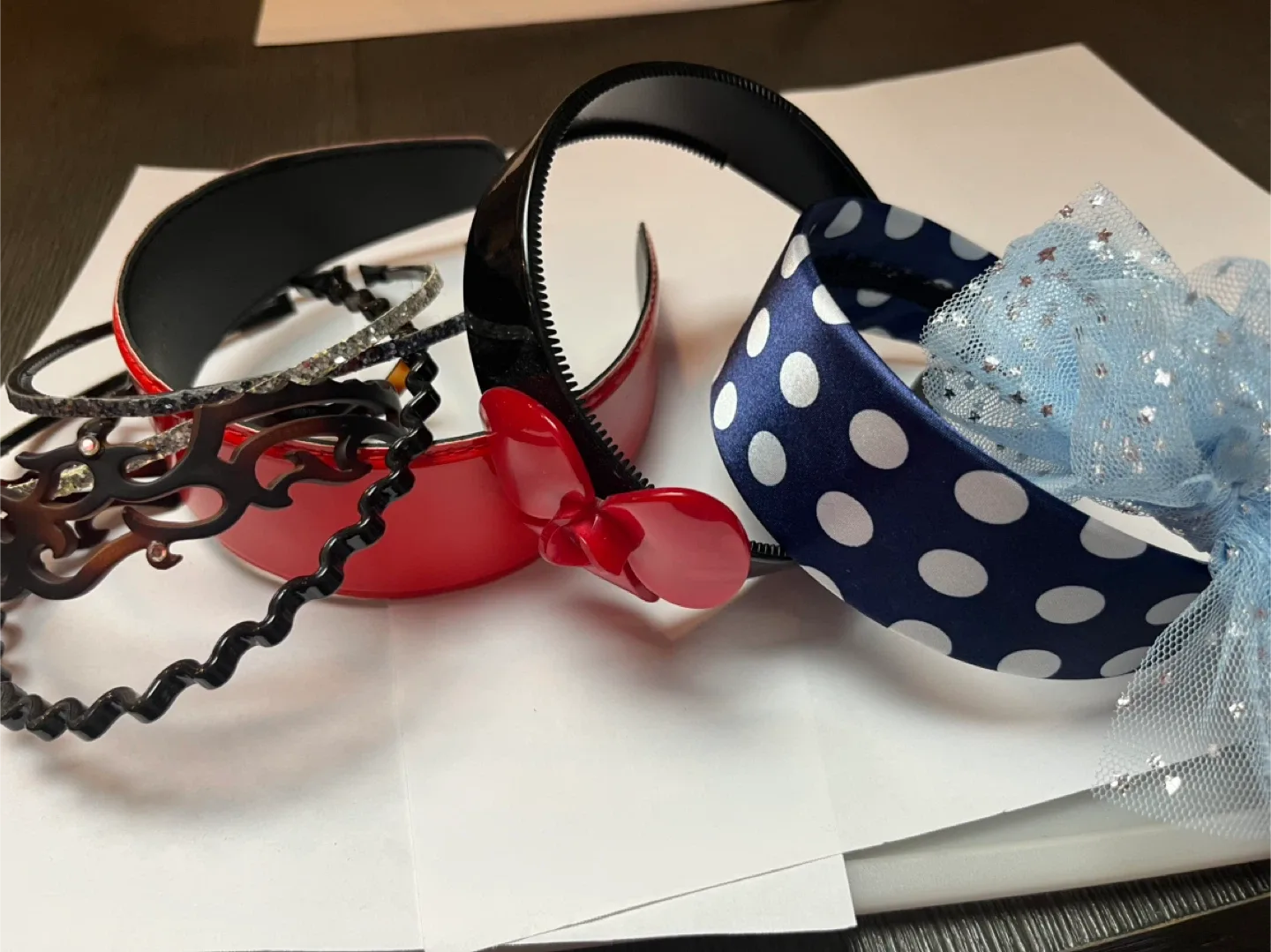 Assorted Headbands - Red, Blue, Black thumbnail