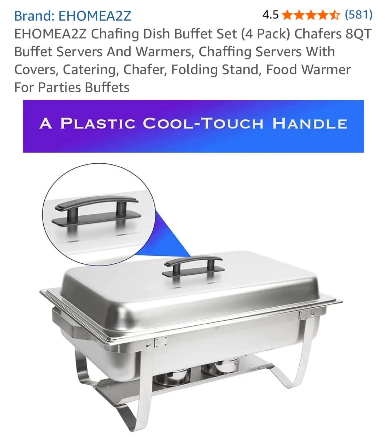EHOMEA2Z Chafing Dish Buffet Set (4 Pack) image indicator(7)
