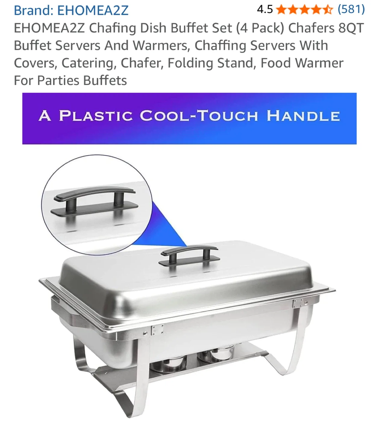 EHOMEA2Z Chafing Dish Buffet Set (4 Pack) image indicator(8)