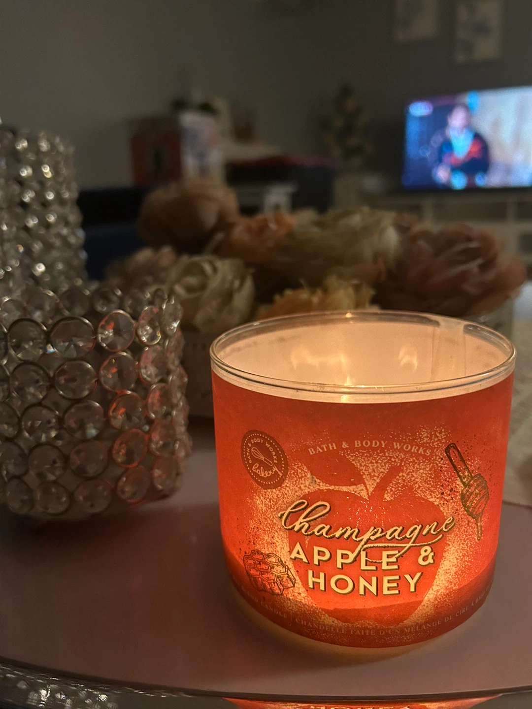 Bath & Body Works Champagne Apple & Honey Candle Container