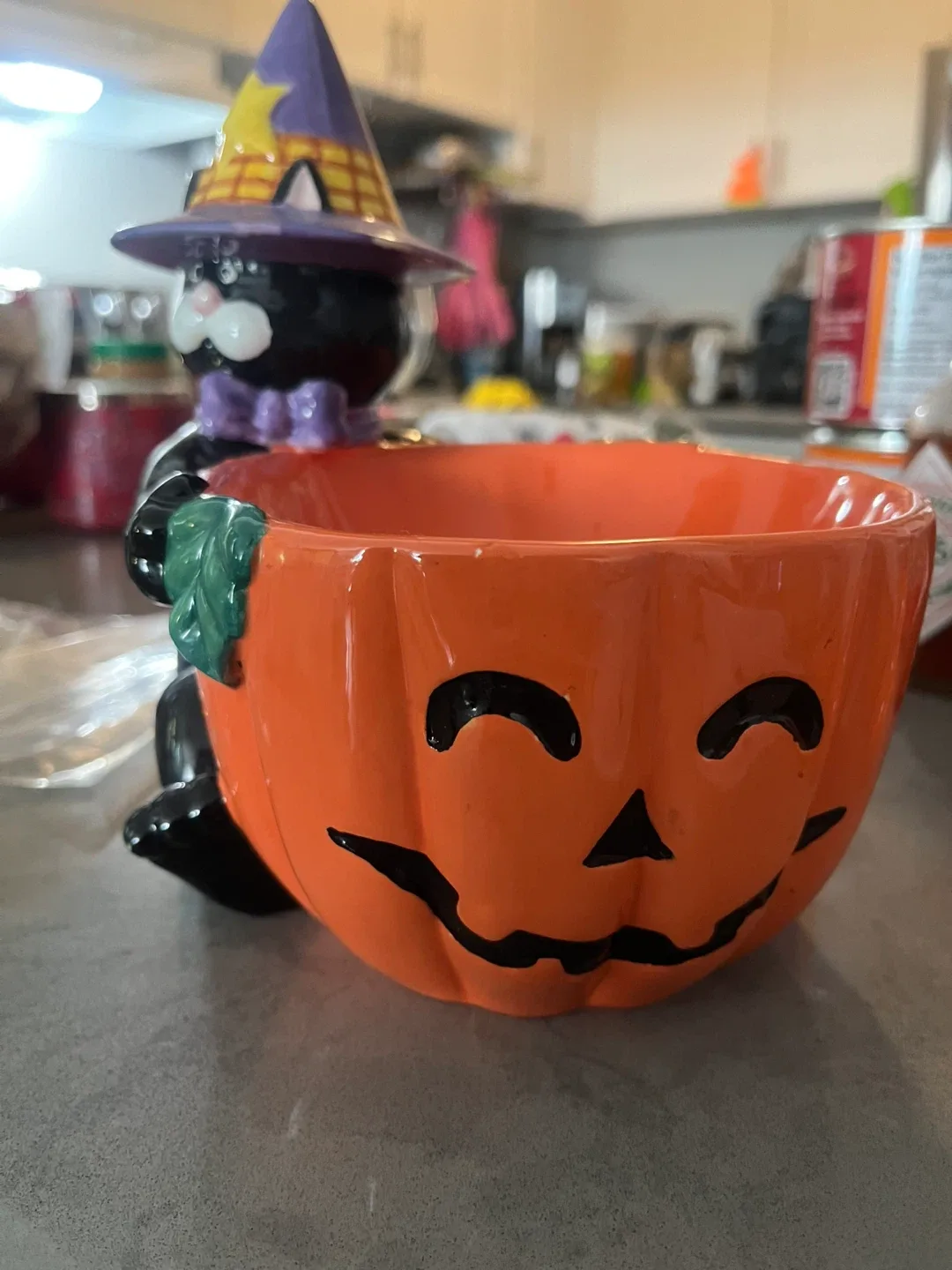 Halloween Cat Pumpkin Candy Dish image indicator(2)