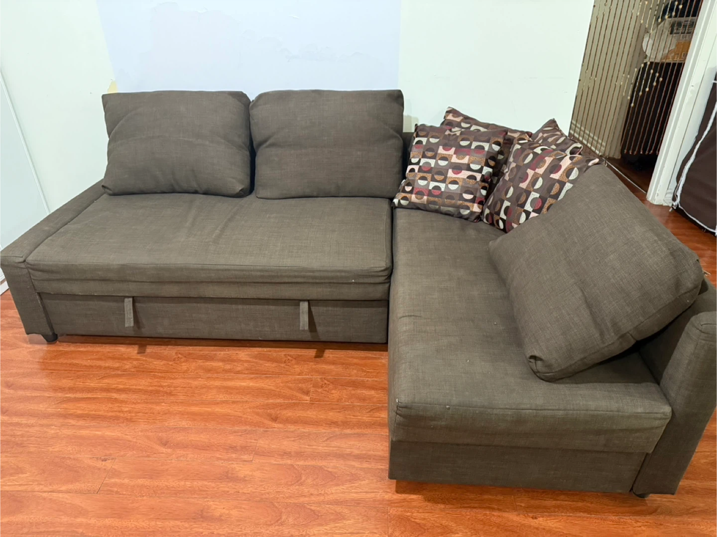 IKEA Brown Sectional Sofa with Storage - photo 3