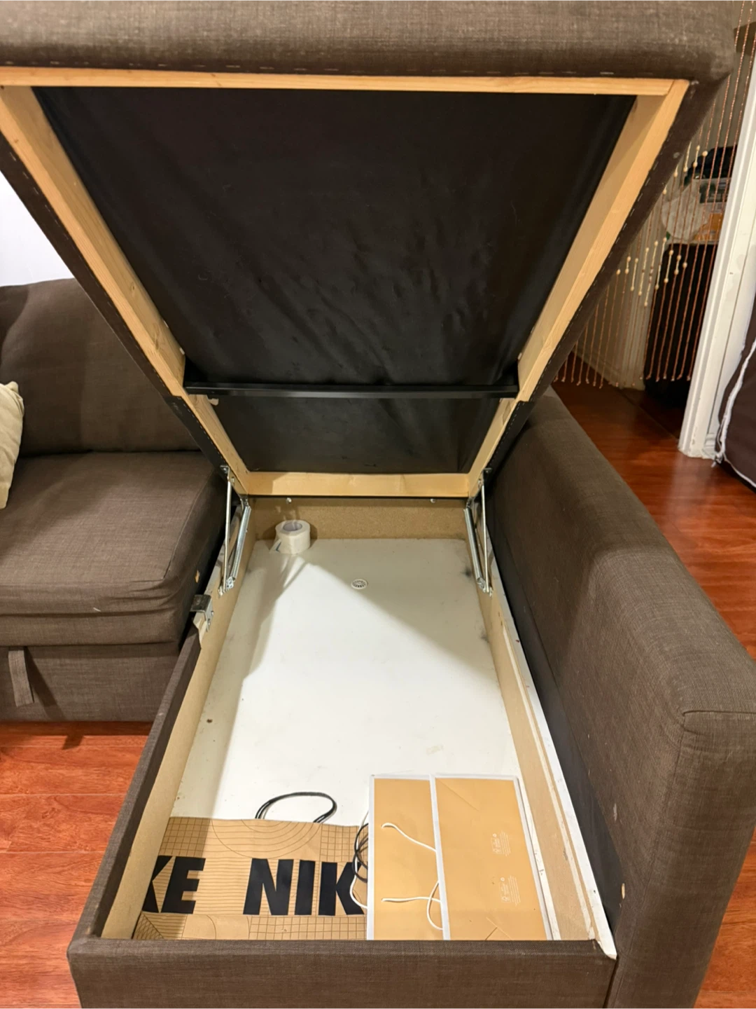 IKEA Brown Sectional Sofa with Storage