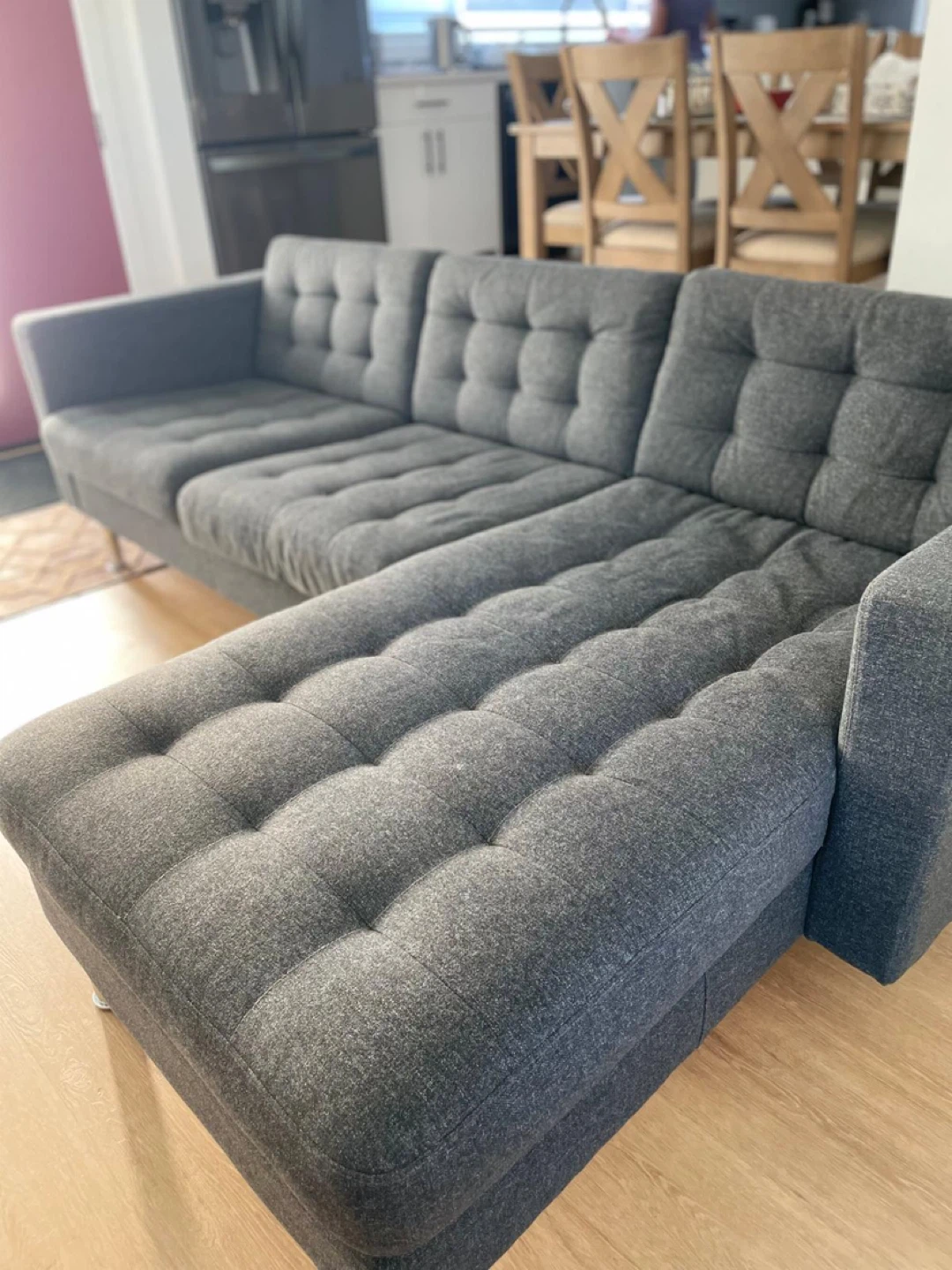 Grey Sectional Sofa with Chaise - photo 3